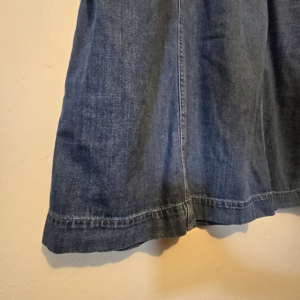 Vintage St Johns Bay 90s Y2K Denim Knee Length Skirt Women's XXL Petite Pockets - Picture 4 of 12
